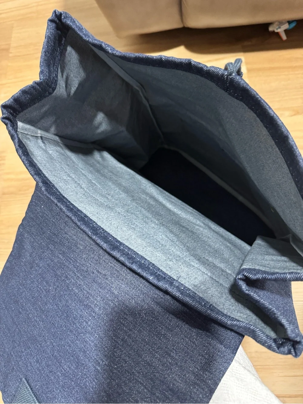 Jean Paul Gaultier Navy Canvas Roll-Top Backpack with Contrast Stitching